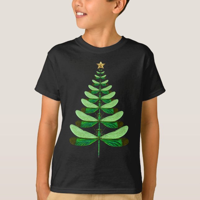 Dragonfly Christmas Tree Xmas Dragonflies Bugs Ins T-Shirt (Front)