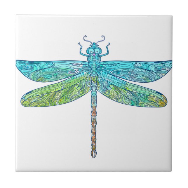 dragonfly classic blue tiles (Front)