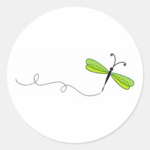 dragonfly classic round sticker