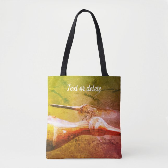 Dragonfly Co Pilot Insect Art Personalized Tote Bag (Front)