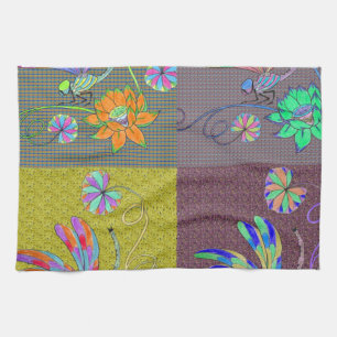 Dragonfly Collage Kitchen Towel