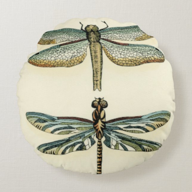 Dragonfly Collection by Chariklia Zarris Round Pillow (Front)