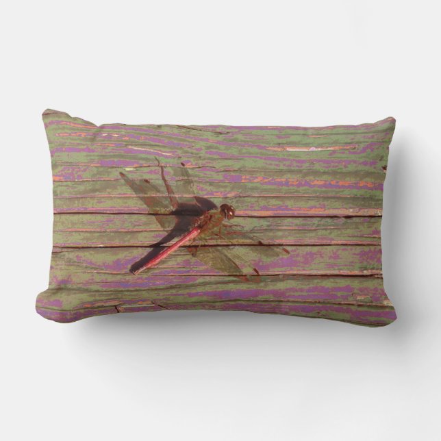 Dragonfly Colourful Lumbar Pillow (Front)