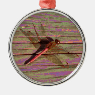 Dragonfly Colourful Metal Ornament