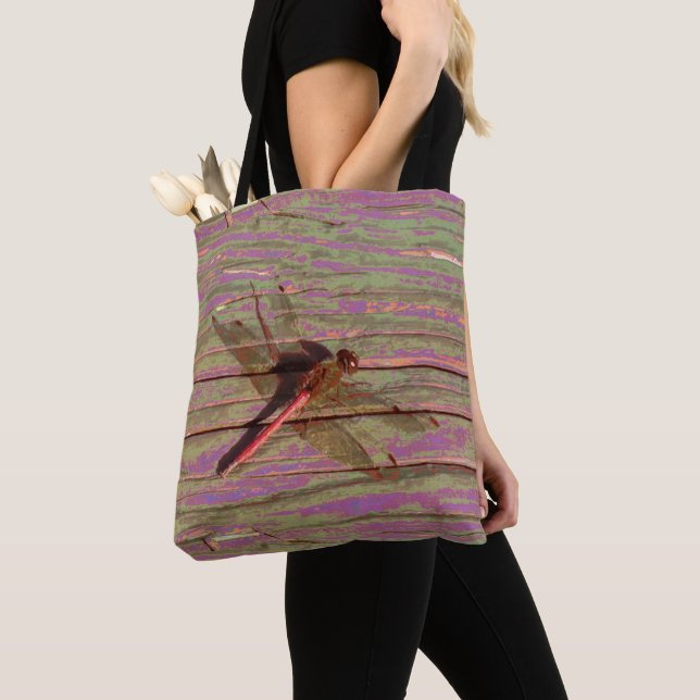 Dragonfly Colourful Tote Bag (Close Up)