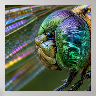 Dragonfly Compound Eye Macro Photography Poster