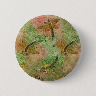 Dragonfly Cotton Candy 2 Inch Round Button