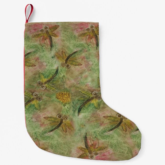 Dragonfly Cotton Candy Small Christmas Stocking (Front)