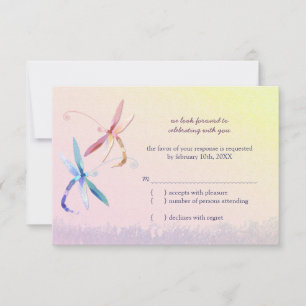 Dragonfly Country Wedding RSVP Card