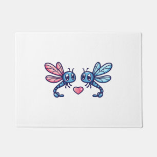 Dragonfly couple in love animal Valentine's Day Doormat