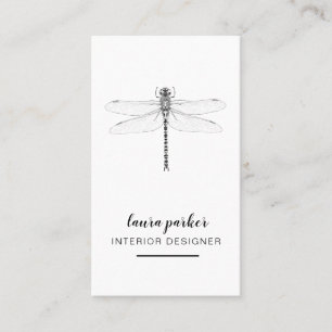 Dragonfly Creative Designer Nature White Simple Business Card