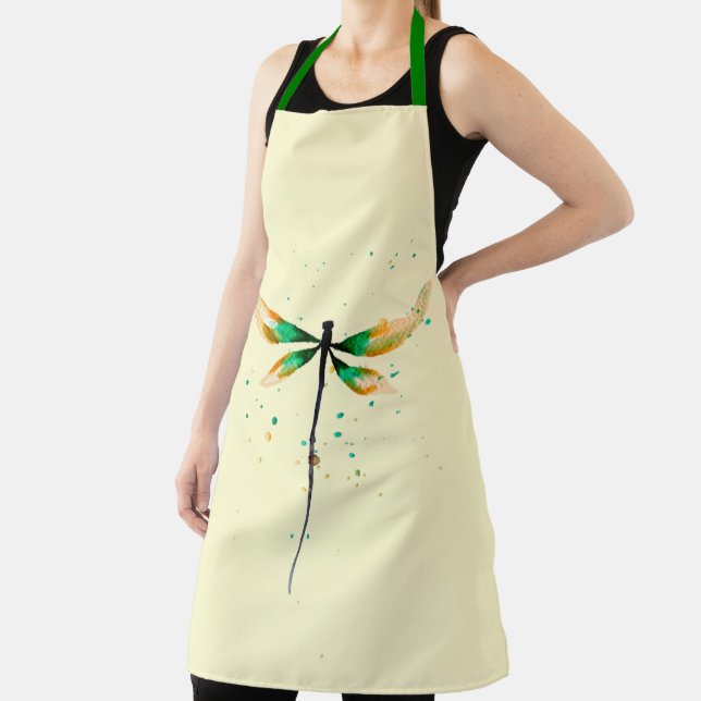 Dragonfly cute watercolor design apron (Insitu)