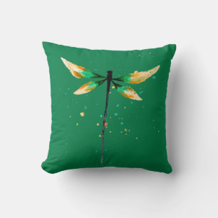 Dragonfly cute watercolor design throw pillow