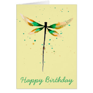 Dragonfly cute watercolor illustration