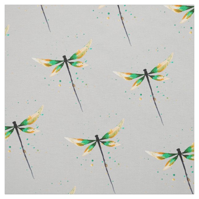 Dragonfly cute watercolor illustration fabric (Swatch)