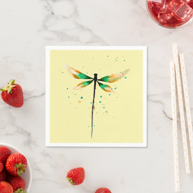 Dragonfly cute watercolor illustration napkin (Insitu)