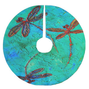 Dragonfly Dance Brushed Polyester Tree Skirt