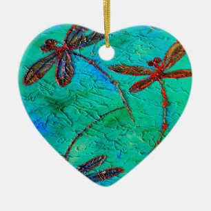 Dragonfly Dance Ceramic Ornament