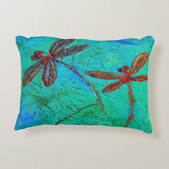 Dragonfly Dance Decorative Pillow (Back)