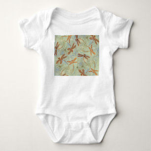 Dragonfly Dance Gold Baby Bodysuit