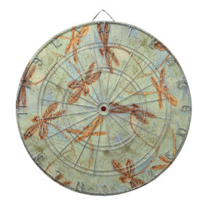 Dragonfly Dance Gold Dartboard