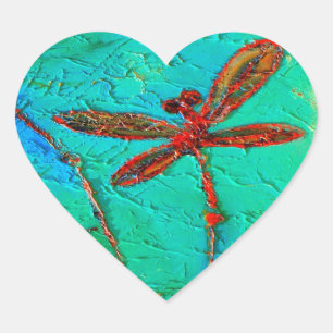 Dragonfly Dance Heart Sticker