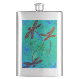 Dragonfly Dance Hip Flask