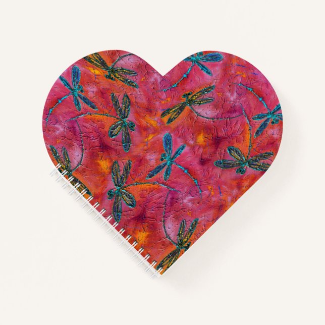 Dragonfly Dance Hot Fuchsia Carnet en forme de coe (Devant)