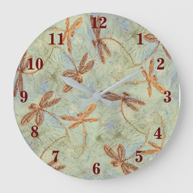 Dragonfly Dance  Large Clock (Front)