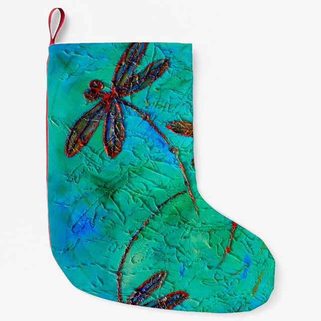 Dragonfly Dance Small Christmas Stocking (Front)