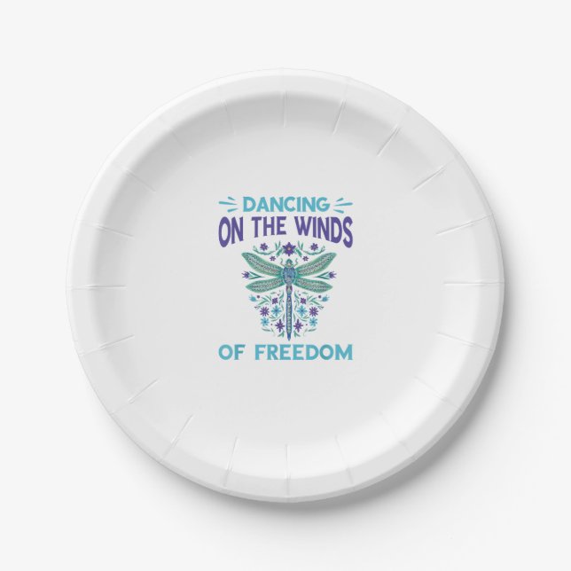 Dragonfly Dancing On The Winds Dragonfly Lovers Dr Paper Plate (Front)