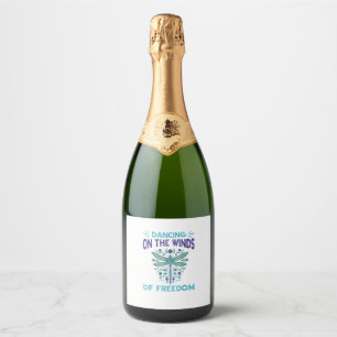 Dragonfly Dancing On The Winds Dragonfly Lovers Dr Sparkling Wine Label