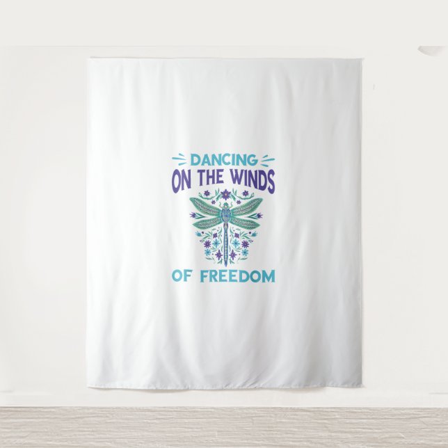 Dragonfly Dancing On The Winds Dragonfly Lovers Dr Tapestry (Front)