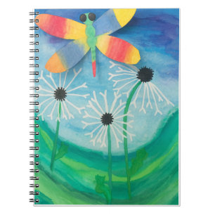Dragonfly & Dandelion Watercolor  Notebook