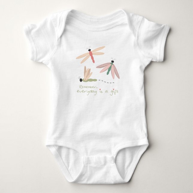 Dragonfly Day Gift Baby Bodysuit (Front)