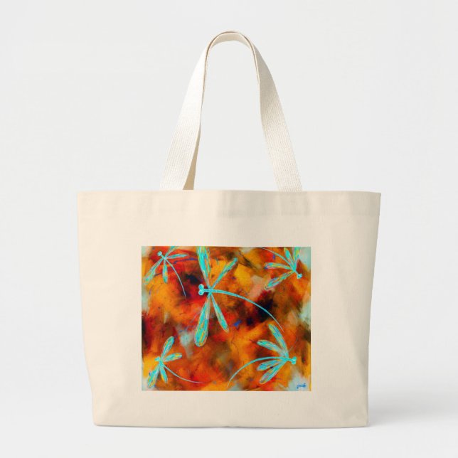 Dragonfly Desert Flit Large Tote Bag (Front)