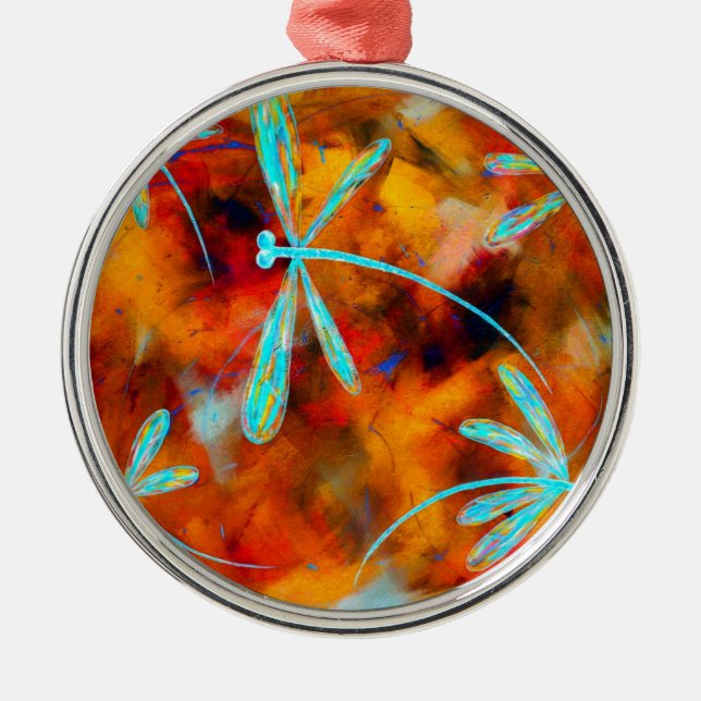 Dragonfly Desert Flit Metal Ornament (Front)