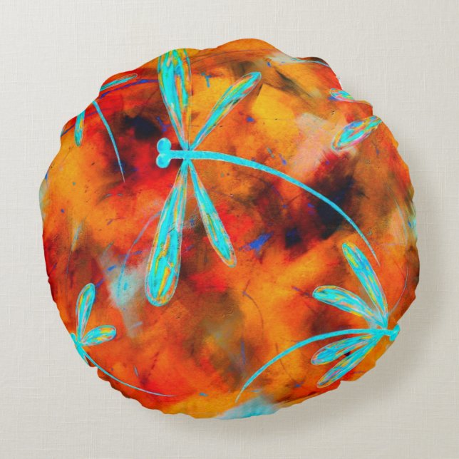 Dragonfly Desert Round Pillow (Back)