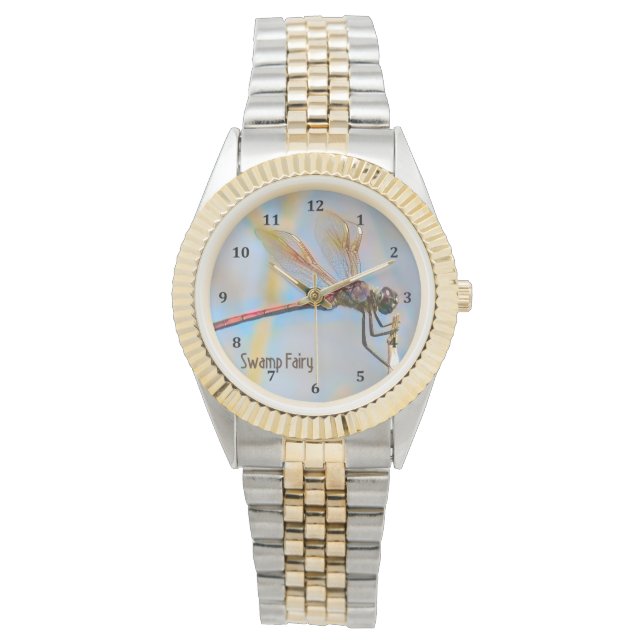 Dragonfly Design with Gold Looking Wings Watch (Front)