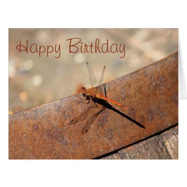 Dragonfly Designer Birthday Card (Front Horizontal)