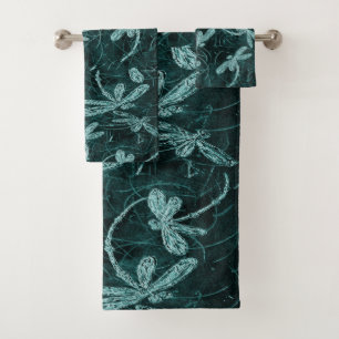 Dragonfly Disco Midnight Blue Bath Towel Set