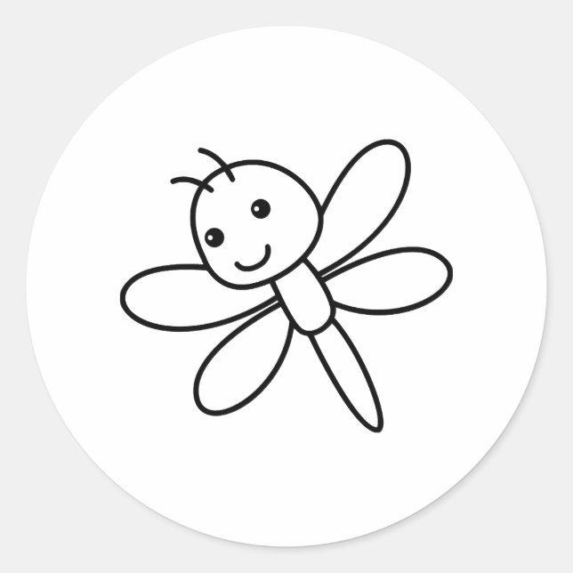 Dragonfly dragonfly classic round sticker (Front)