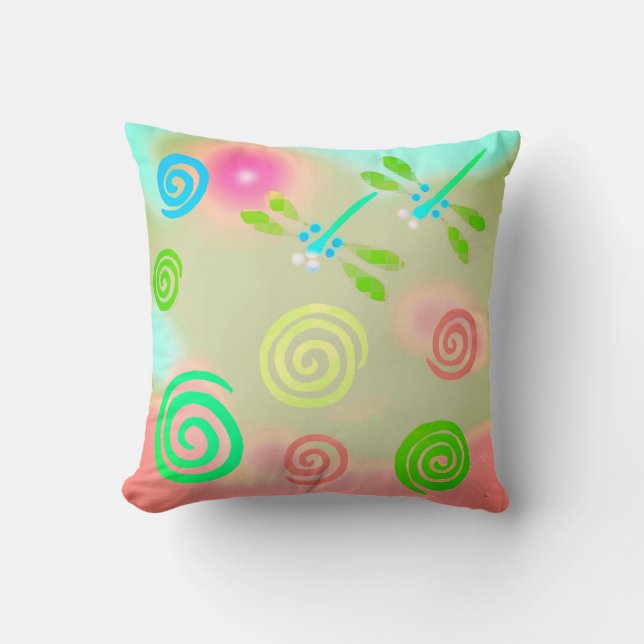 Dragonfly Dream Throw Pillow (Front)