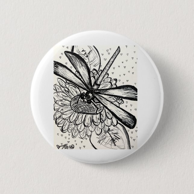 Dragonfly Dreams 2 Inch Round Button (Front)