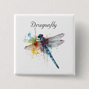 Dragonfly Dreamscape, custom 2 Inch Square Button