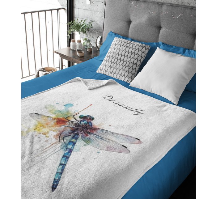 Dragonfly Dreamscape, custom Fleece Blanket (Creator Uploaded)
