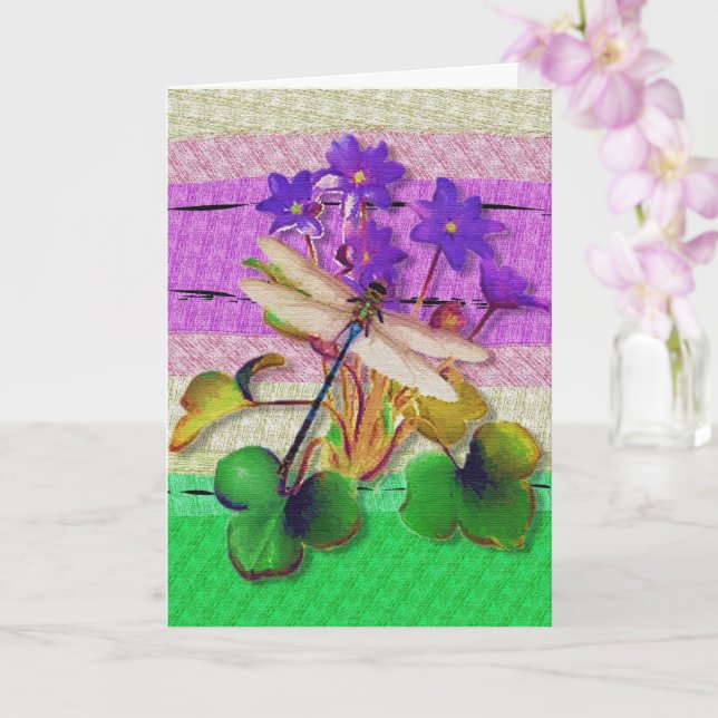 Dragonfly Easter Card (Orchid)