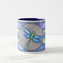 Dragonfly en verre teint café Mug