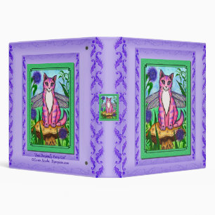 Dragonfly Fairy Cat Fantasy Art Avery Binder