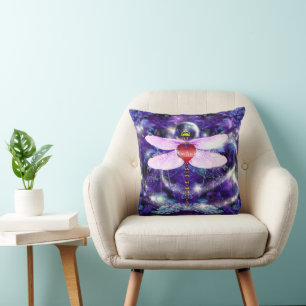Dragonfly & Fairy Lights Throw Pillow